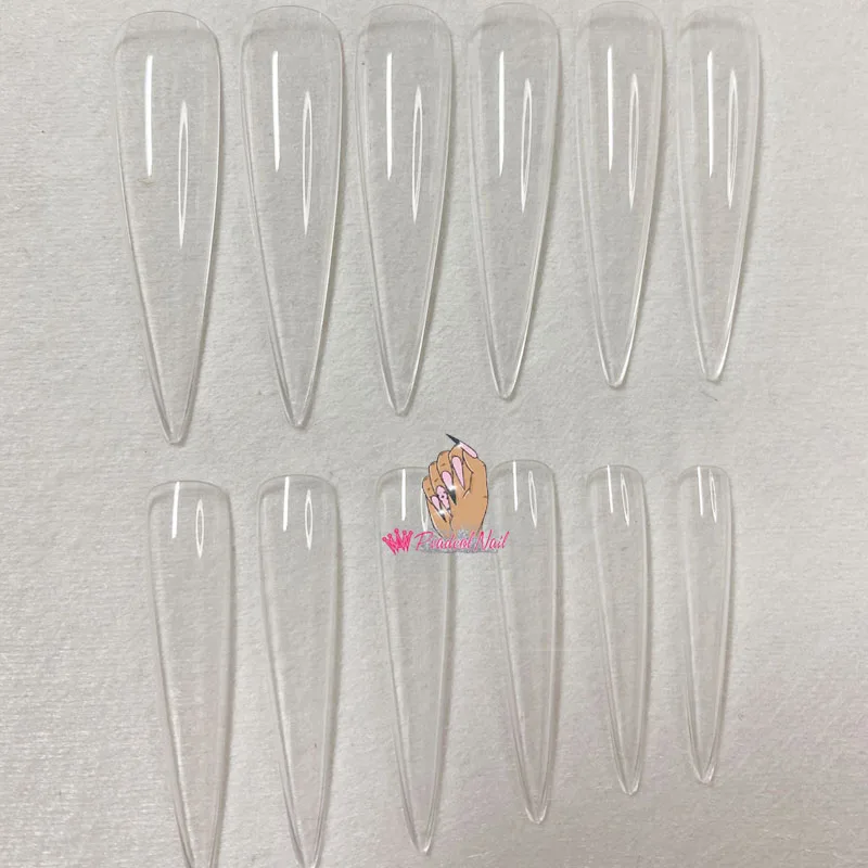 3XL сверхдлинные тонкие акриловые накладные ногти прозрачные искусственные