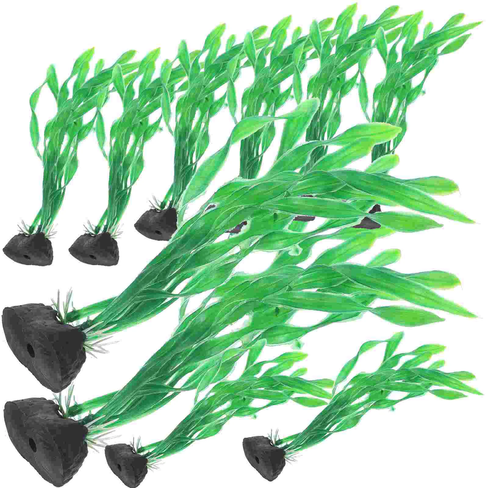 

10Pcs Desktop Aquarium Grass Fake Fish Tank Grass Decorative Aquarium Fish Tank Accessory