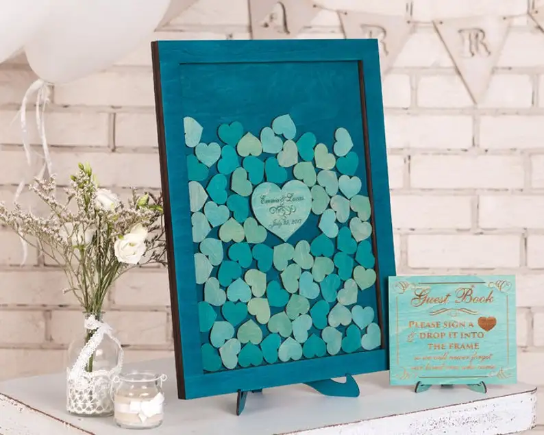 

Wedding Guestbook Alternative 3d Wedding Guest Book Drop Top Guest Book Drop Box Guestbook Hearts Wedding box Wedding Sign