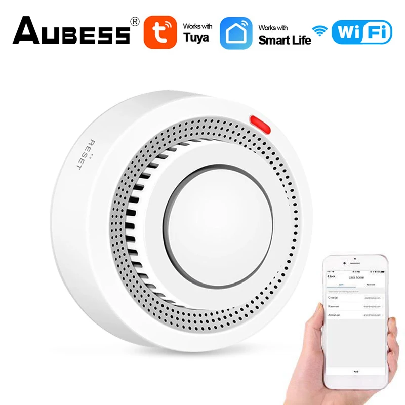 

Tuya WiFi Smart Smoke Detector Sensor Wireless Fire Protection Smoke Alarm High Sensitivity Safety Prevention Sensor 80DB