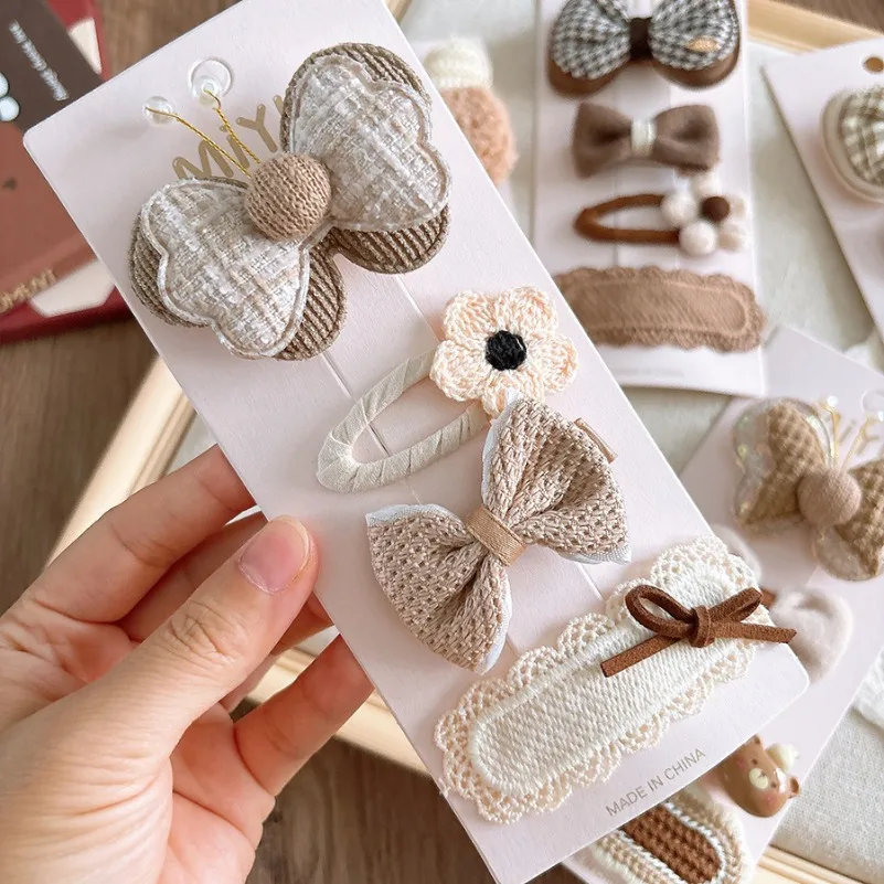 4 шт. милые плюшевые заколки для волос с героями мультфильмов маленьких девочек