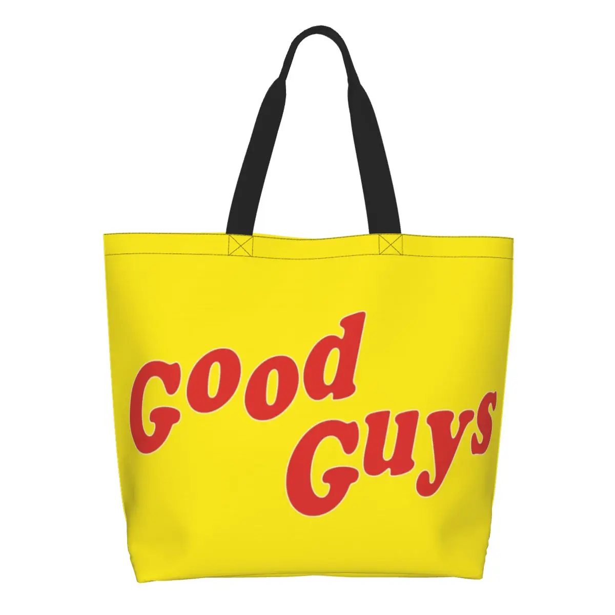 

Kawaii Good Guys Logo Shopping Tote Bag Reusable Chucky Child's Play Groceries Canvas Shoulder Shopper Bag
