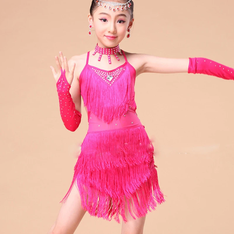 Детское платье для танго 3 цветов костюмы латиноамериканских танцев девочек