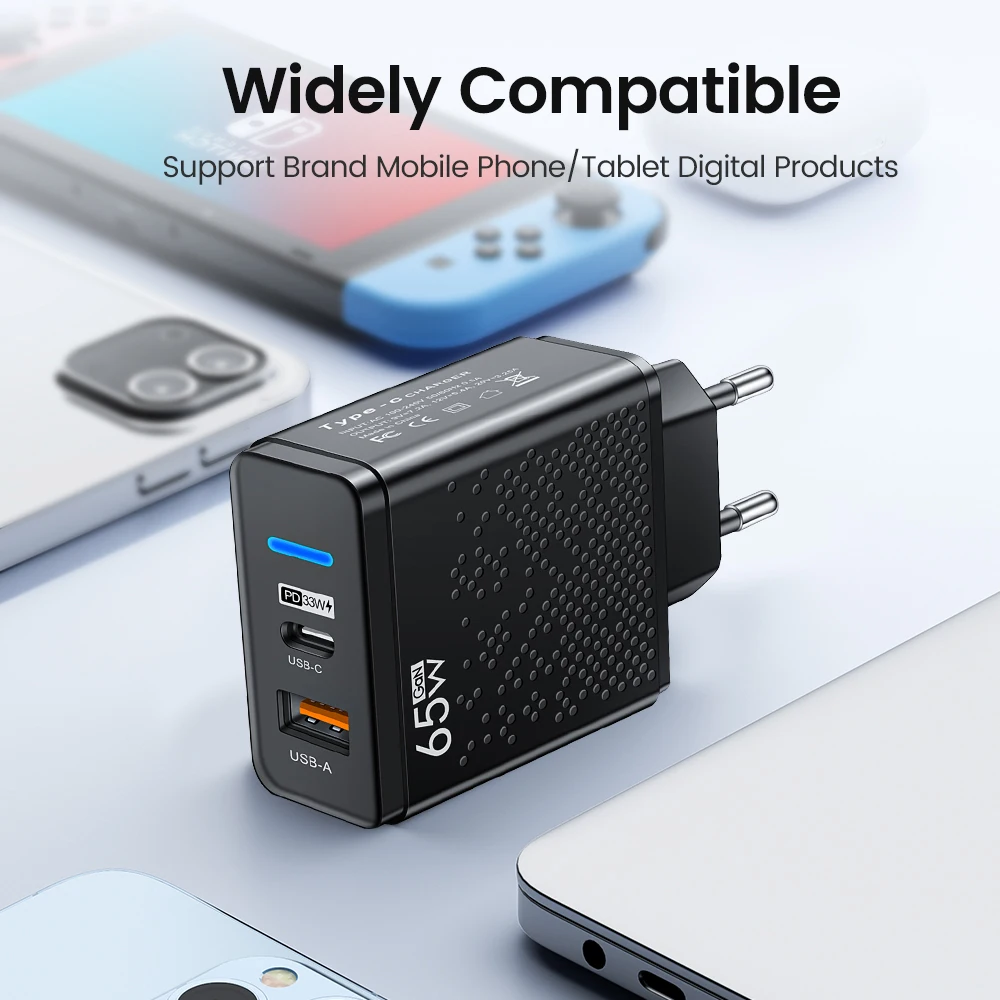Фото Зарядное устройство USB Type-C, 65 Вт, 2 порта №4