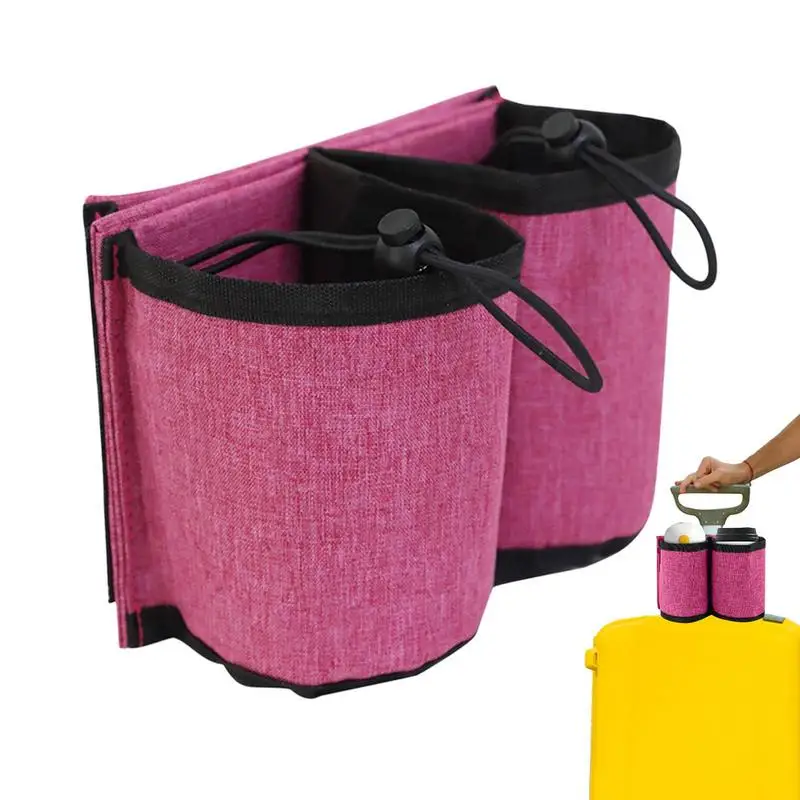 

Luggage Travel Drink Bag Cup Holder Fits Roll On Suitcase Handles With 3 Pockets Adjustable Luggage Cup Caddys For Travelers