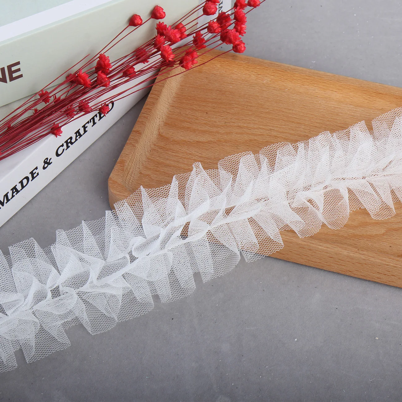 6 см двухрядная многослойная сетчатая кружевная бейка с 3D складками для одежды