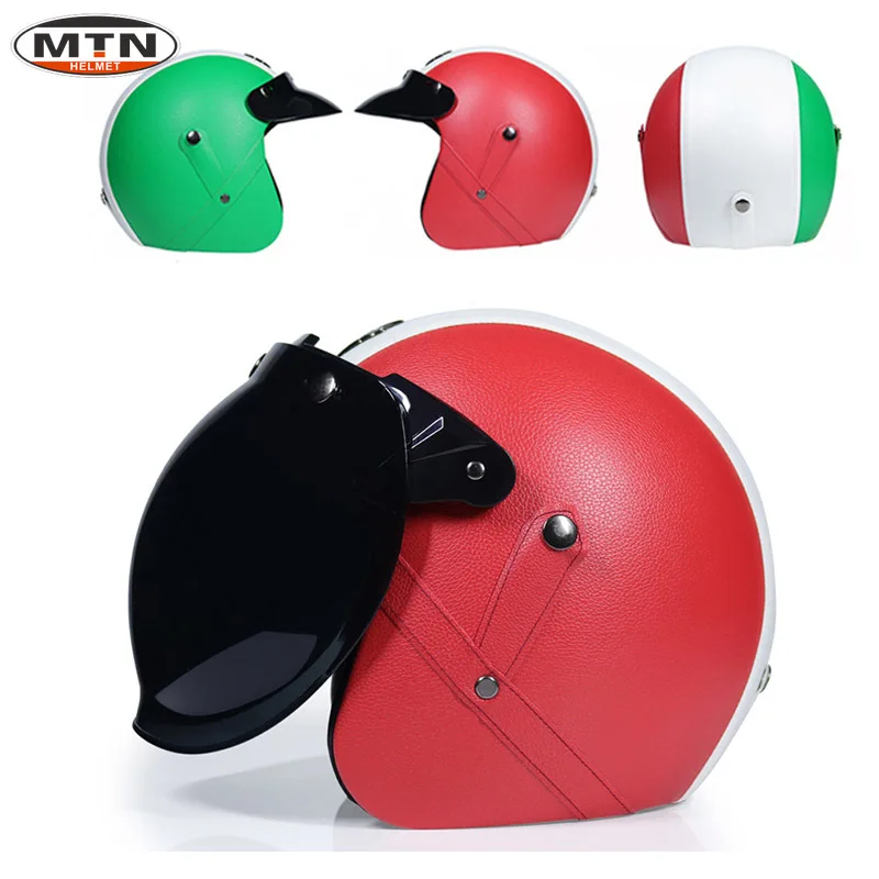 

Italy Style Open Face Helmets Motorcycle for Women Men Safety Casco De Moto Vintage Scooter Racer Style Helmets Motorcycle
