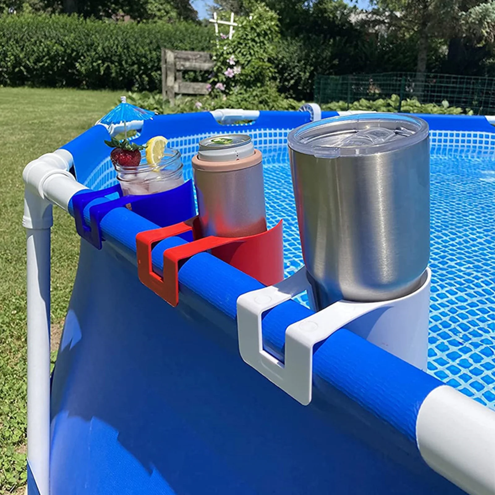 

Poolside Cup Holder Sturdy Pool Drink Holder Outdoor Pool Cup Holder Beer Rack For Above Ground Pools Pool And Spa Accessories