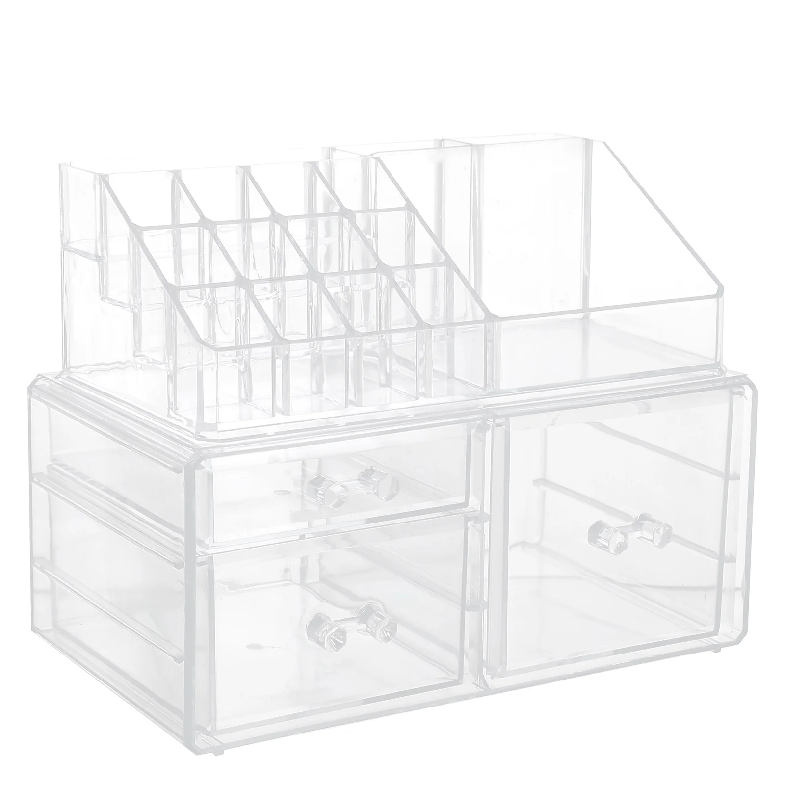 

1pc Desktop Drawer Cosmetic Storage Box Compartment Cosmetic Case (Transparent)