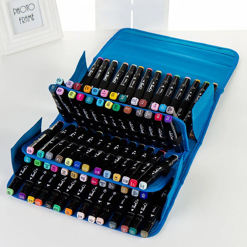 1PC Large Capacity 80 Color Drawing Painting Marker Pen Bag Pencil Storage Case Box Zipper Pouch Handbag
