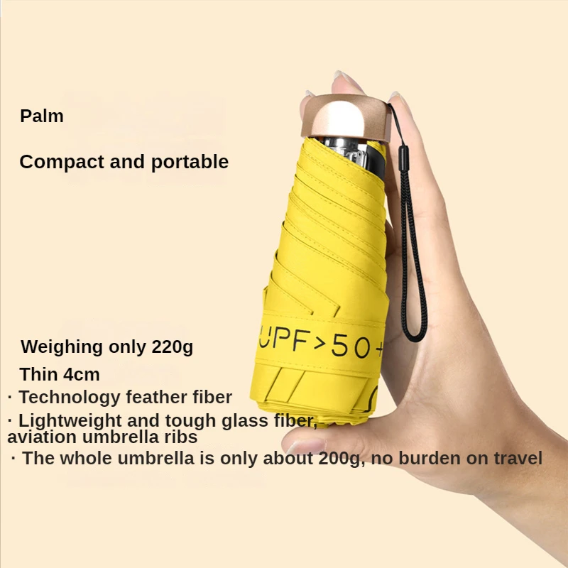 

Карманный мини-Зонт от дождя, Солнцезащитный зонт, Женский Зонт от дождя и ультрафиолета, мини-капсульный Универсальный деловой зонт