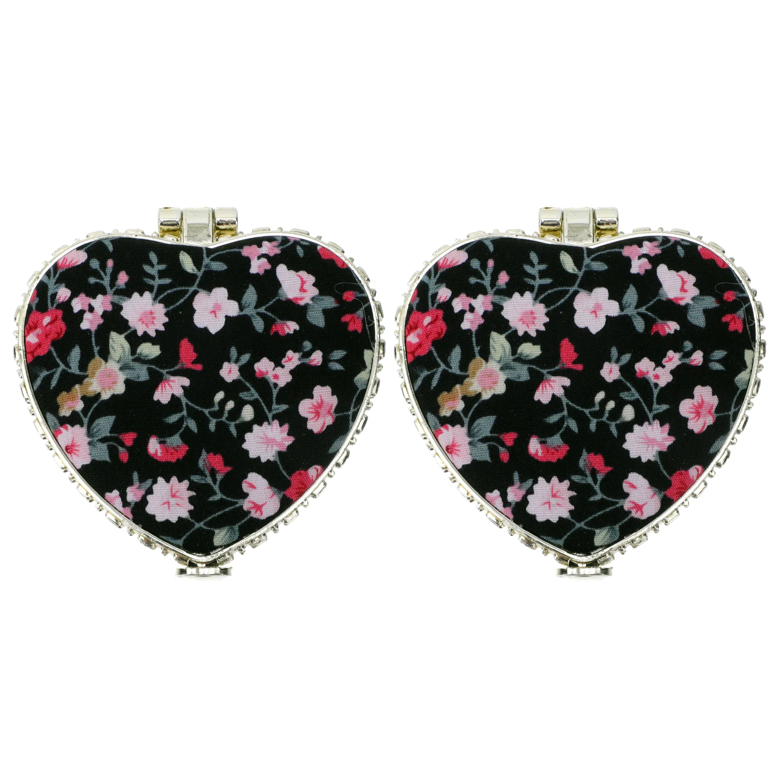 

Mirror Makeup Pocket Travel Mini Compact Heart Folding Vintage Sided Metal Purse Double Mirrors Vanity Portable Shaped Women