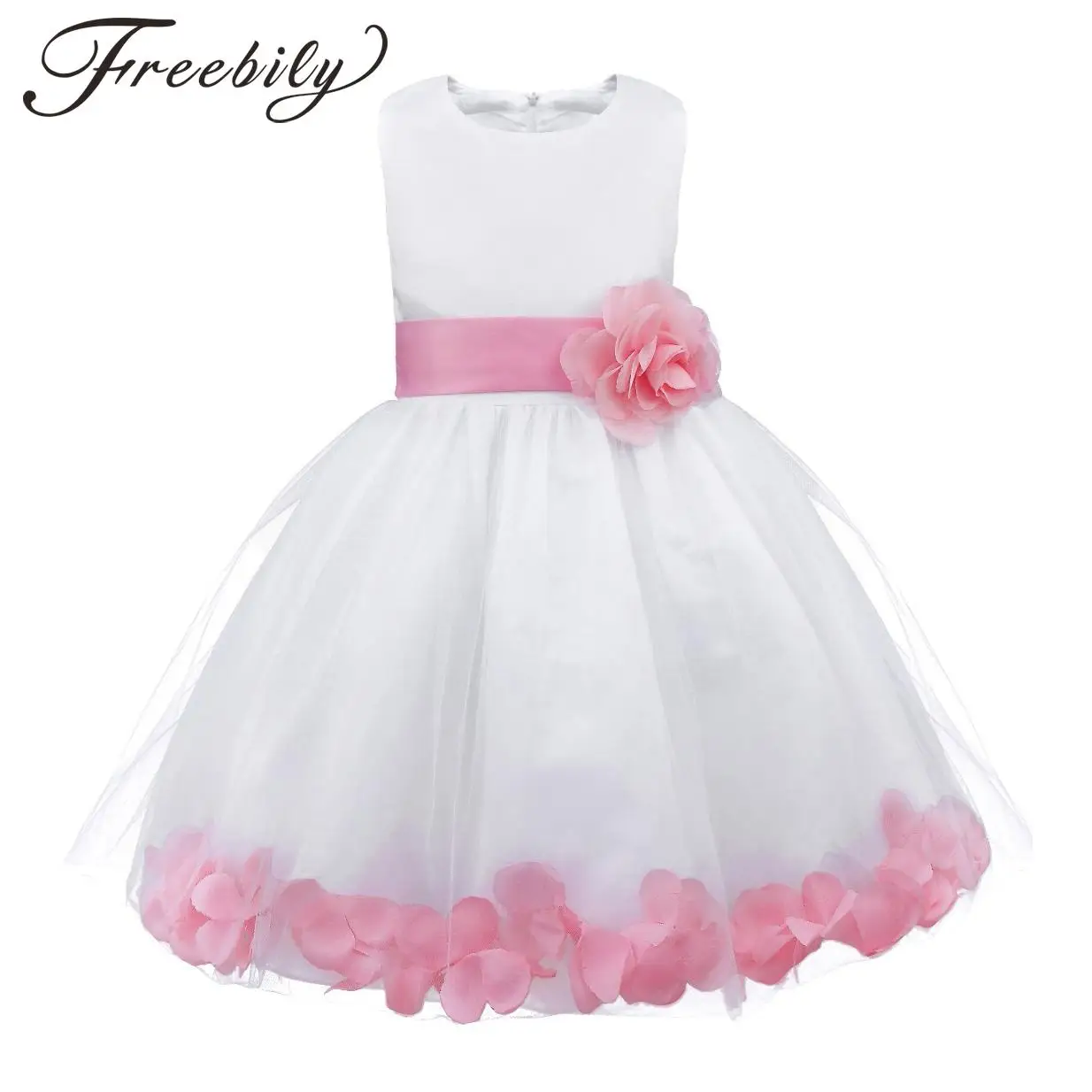 

Flower Girls Princess Dress Kids Infant Girls Flower Petals Tulle Formal Wedding Pageant Dress Bridal Tulle Formal Party Dress