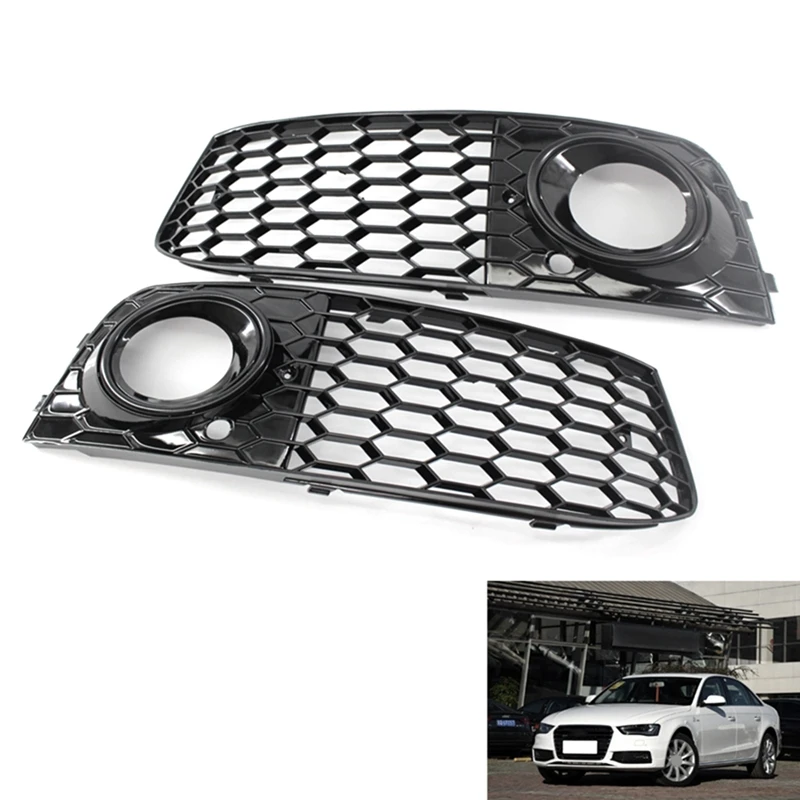 

Honeycomb Mesh Fog Light Trim Accessories For A4 B8 RS4 2009-2012 Glossy Black 8KD807682 8KD807681