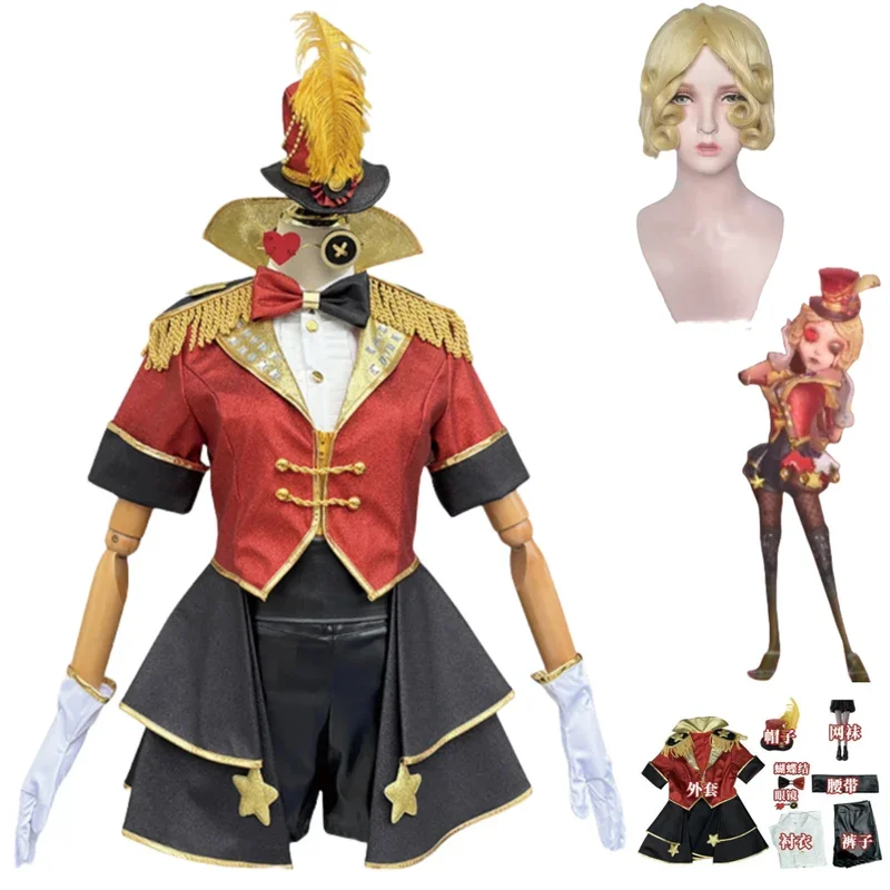 FC6Game Identity V Margaretha Zelle Tamer Косплей Костюм Женский Парик Танцовщицы Красное Пальто
