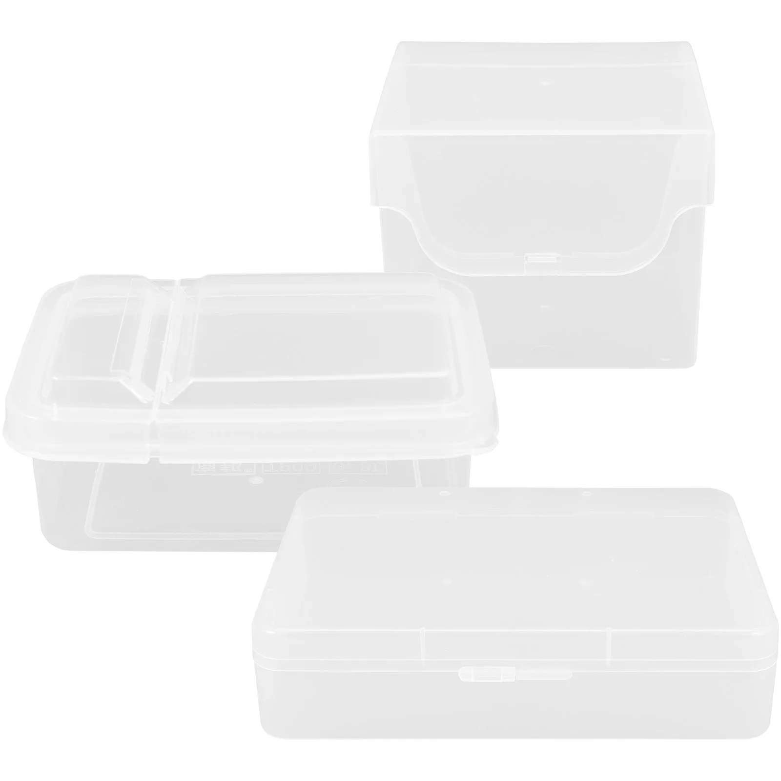 

3 Pcs Card Sleeve Storage Box Plastic Recipes Containers & Crafts Boxes Organizing Hard