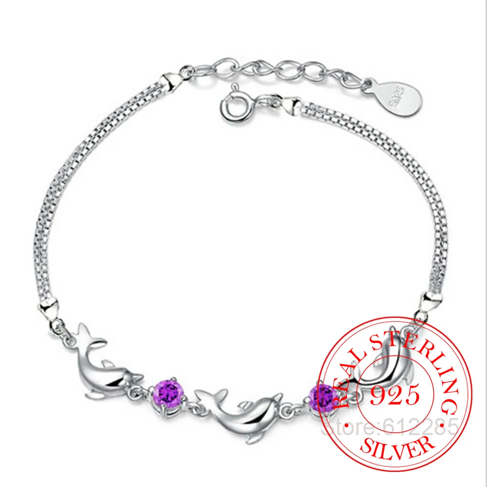 

Женский браслет-цепочка из серебра 925 пробы с фианитом