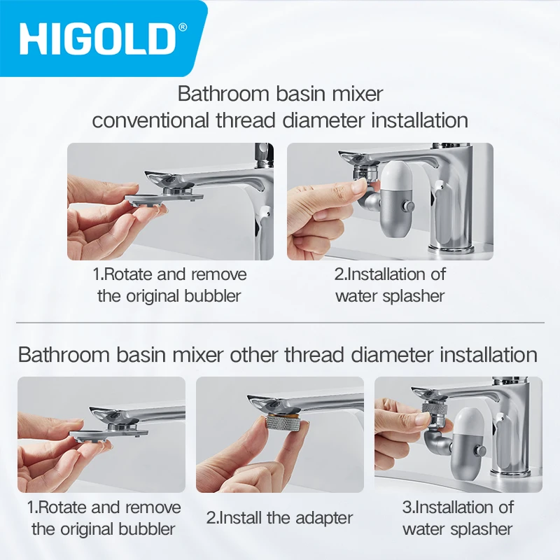 Аэратор для ванной HIGOLD универсальный поворотный брызговик с четырьмя функциями