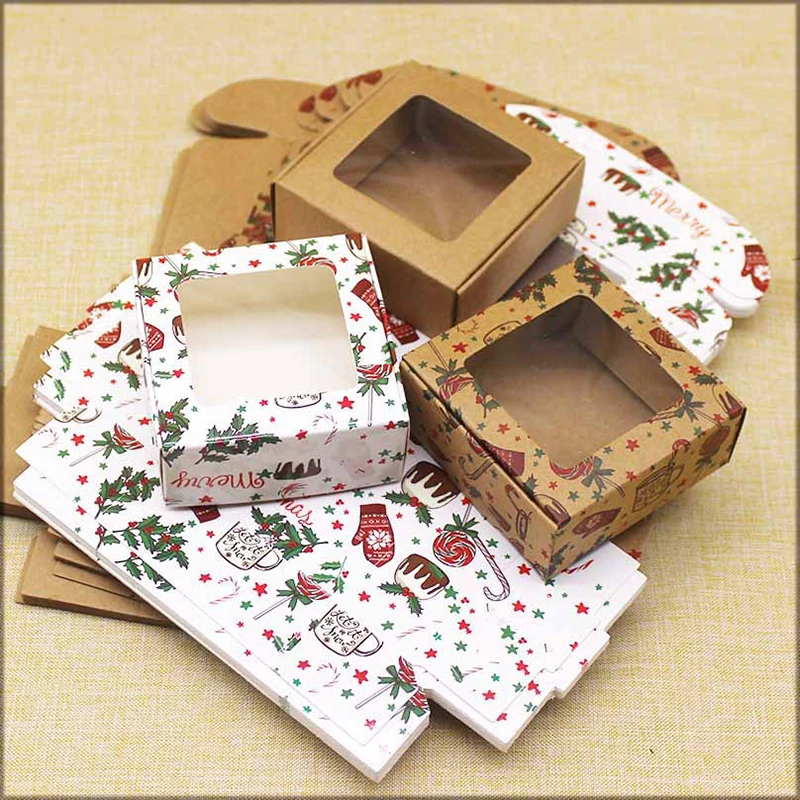 Подарочная коробка из крафт-бумаги ручной работы 10 шт. |