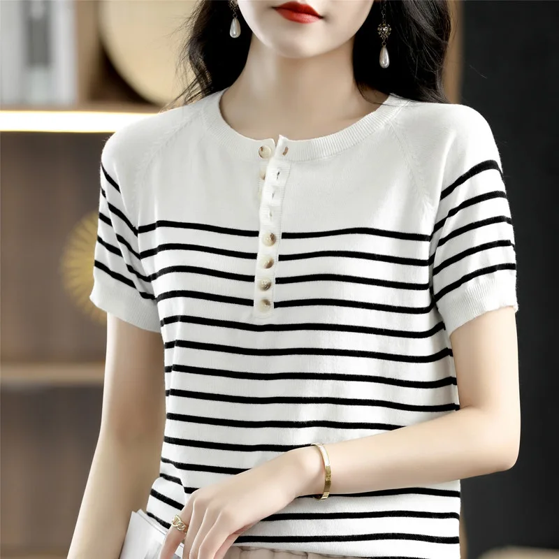 

Fashionable cotton maternity casual short-sleeved T-shirt summer loose one