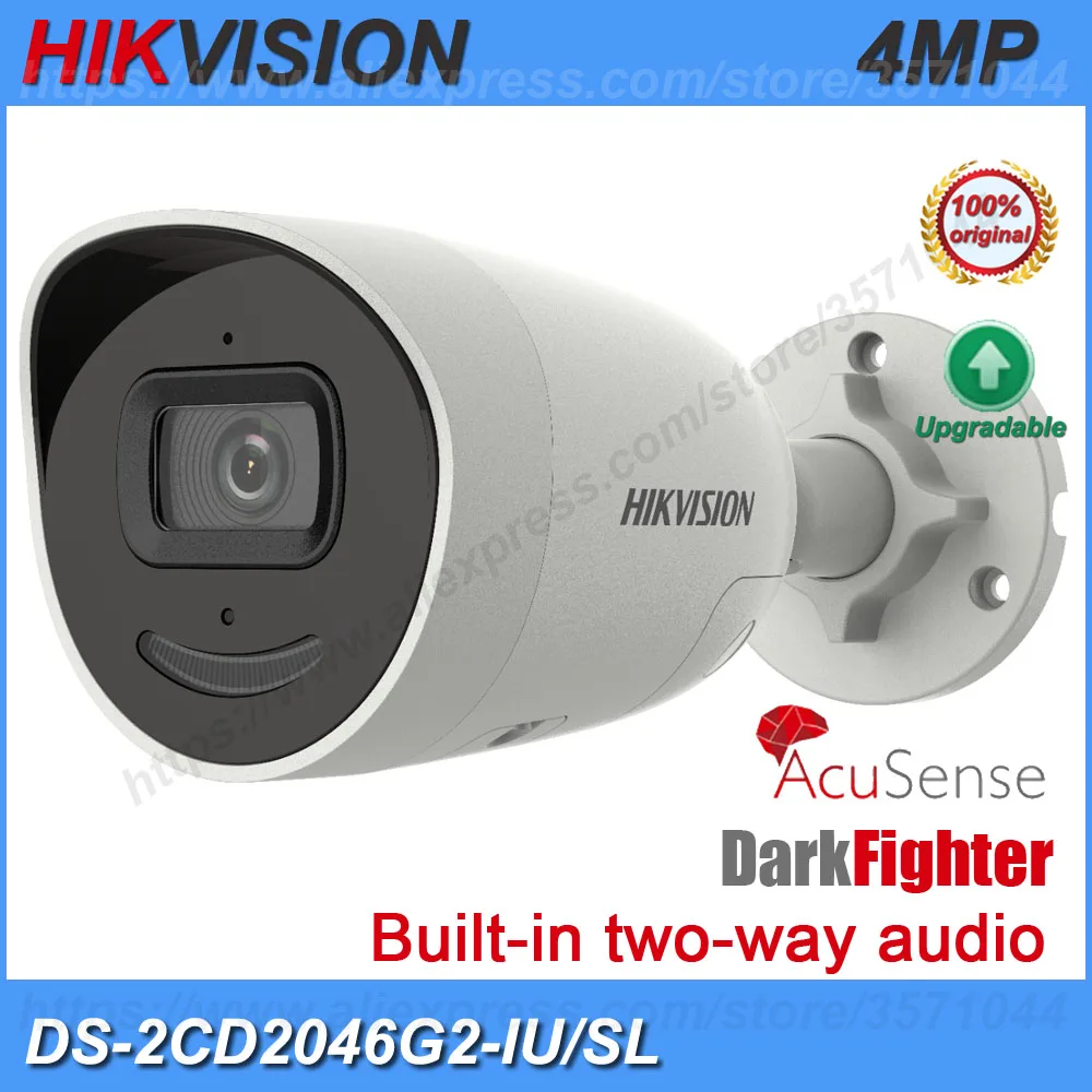 

Original Hikvision DS-2CD2046G2-IU/SL 4MP POE IR AcuSense Strobe Light and Audible Warning Fixed Bullet Network IP Camera