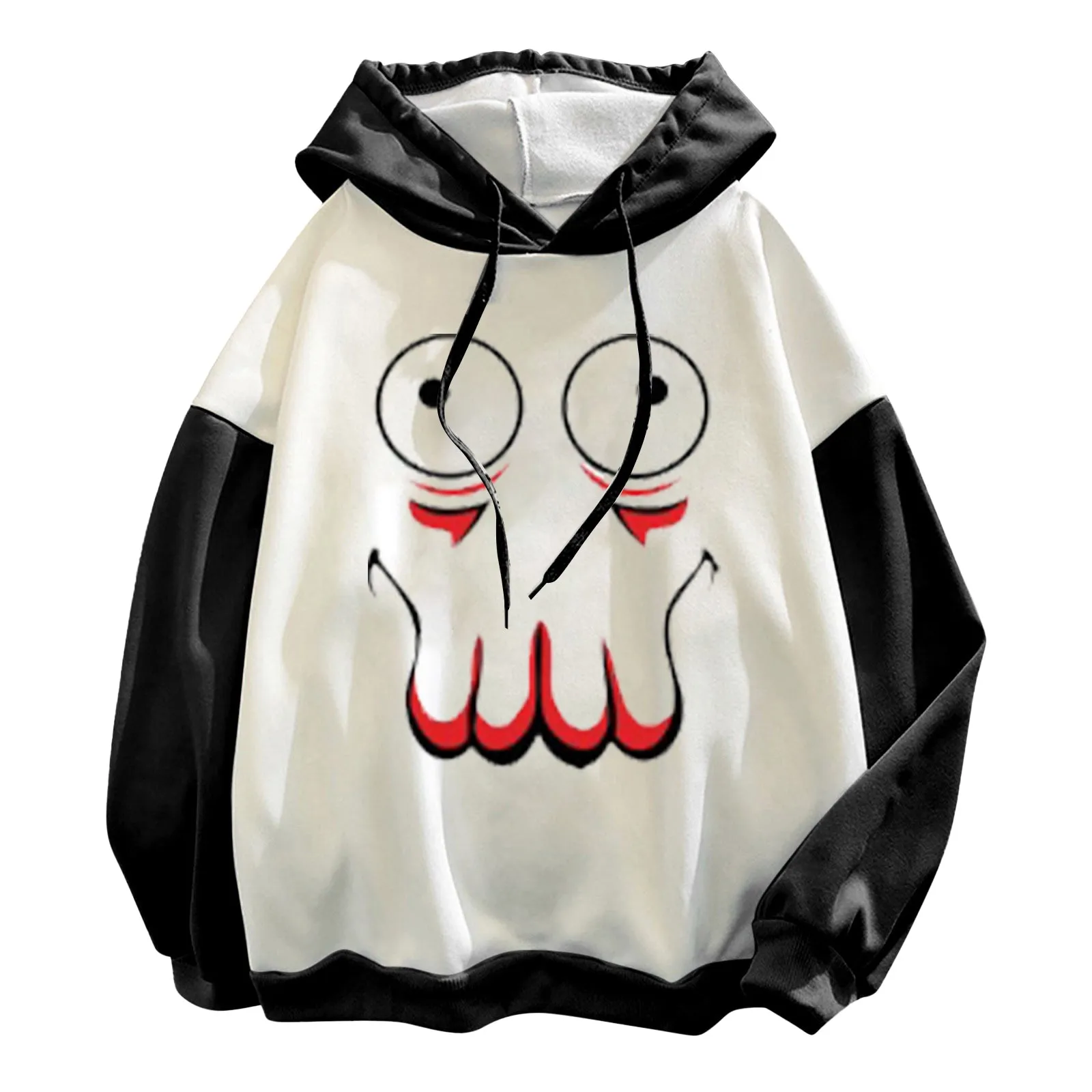 

Women's Casual Long Sleeve Cutout Print Hoodie Pullover Drawstring Sweatshirt Top Long Fleece Tunic Womens Sweatshirts