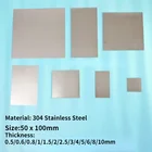 124 шт. 50x100 мм 304 лист из нержавеющей стали толщиной 0,50,60,811.522. Квадратная доска, устойчивая к коррозии, 53456810 мм