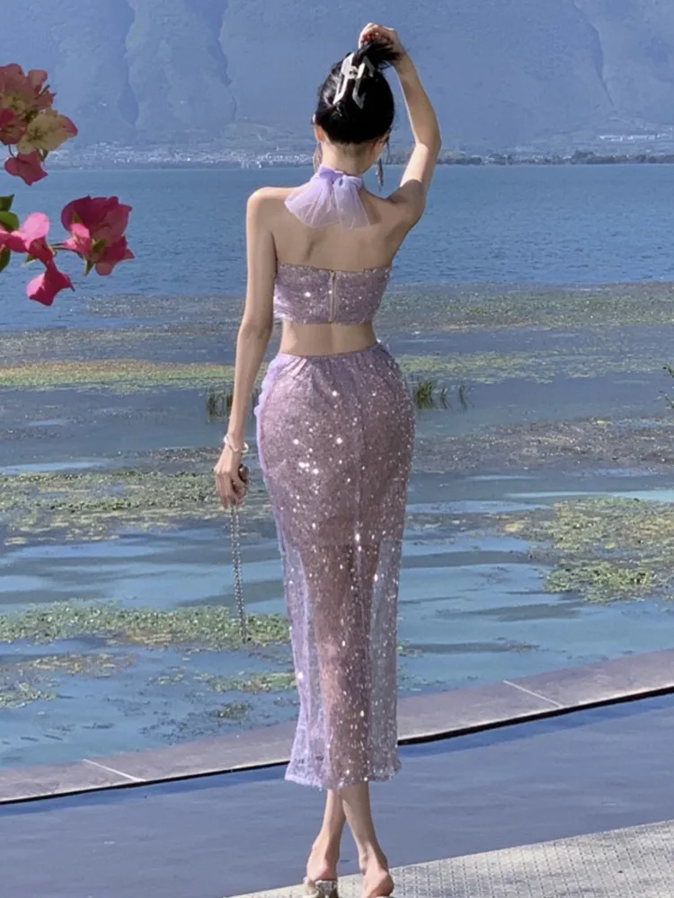 Женский летний костюм ZHANGKUNLIN фиолетовый