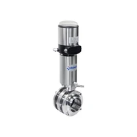 donjoy sanitary 316l stainless steel pneumatic valves food grade double seat mix proof butterfly valve