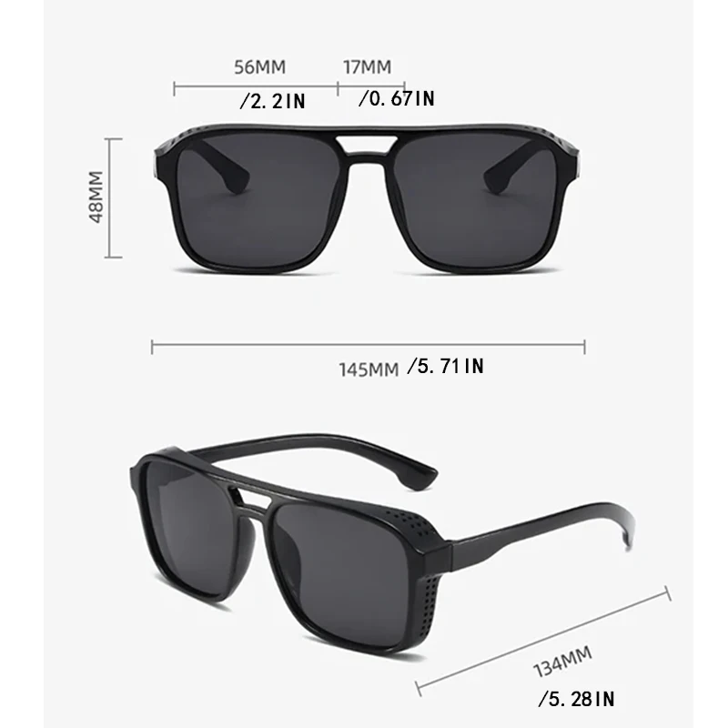 RBROVO 2024 двойной луч панк Солнцезащитные очки Мужские Винтажные квадратные для