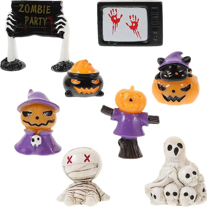 

8pcs Halloween Figurines Miniature Halloween Decorations Halloween Statues Party Supplies Home Decoration (Random Style)