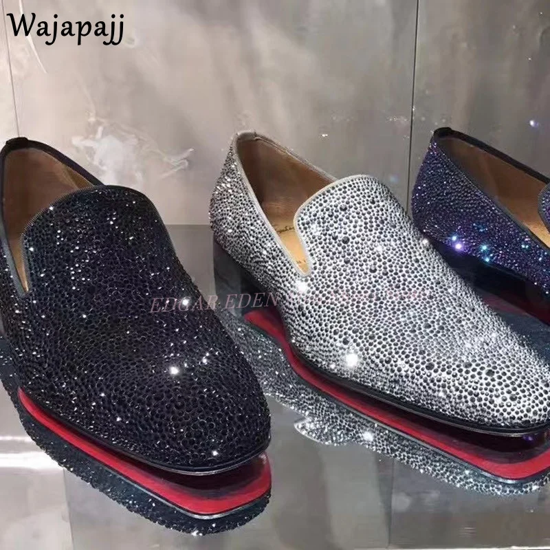 Мужские мокасины с кристаллами