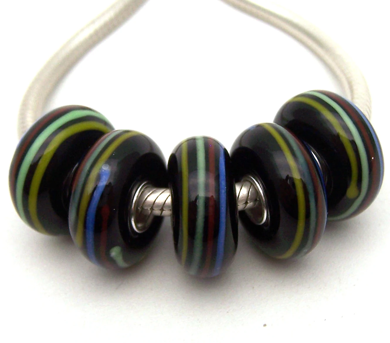 

YG623 5X 100% Authenticity S925 Sterling Silver Beads Murano Glassbeads beads Fit European Charms Bracelet diy jewelry Lampwork