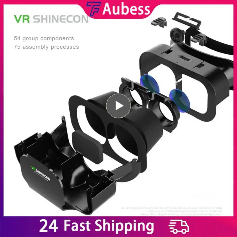 

Black White Optical Lens Vr Suction Type Switch Design Adjustable Pupil Distance Virtual Reality Helmet Onvenient And Firm Abs