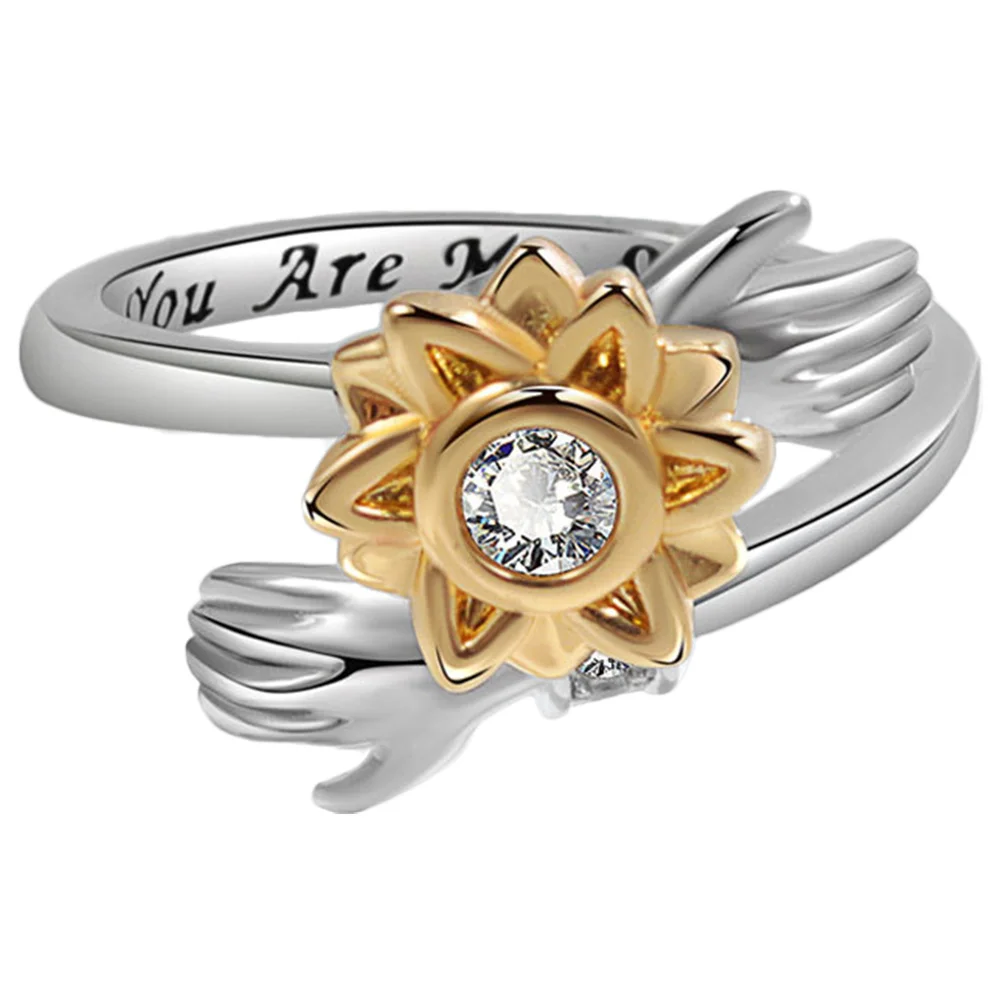 Gift Creative Unique Sunflower Rings For Women Girls Rings Ages 8-12 Teen Girls Gift Ideas Girls' Rings for Girl