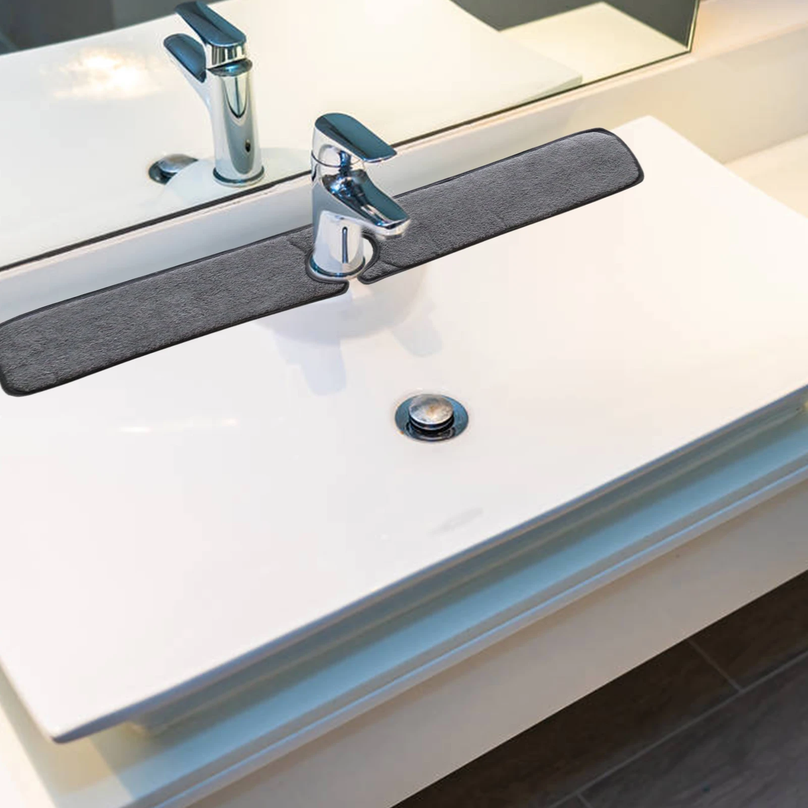 

Faucet Splash Catcher 4PCS Microfiber Sink Splash Catcher Behind Faucet Easy To Clean Faucet Anti-Spray Water Absorption Mat