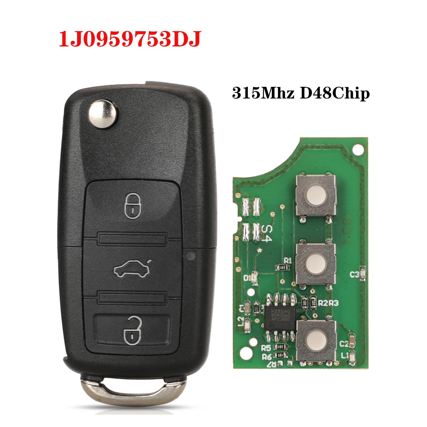 Jingyuqin 3 кнопки 315 МГц ID48 чип дистанционный ключ для Volkswagen/VW Bora Golf Sharan Passat Leon Toledo HU66