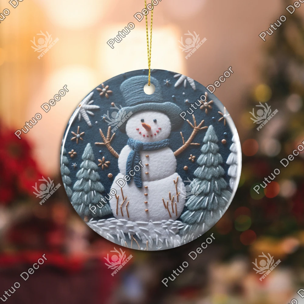 Декор Putuo 1 шт. Санта Клаус сани керамический подвесной знак фарфоровое настенное