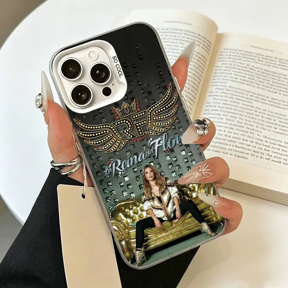 Фото Чехол для телефона Queen of Flow La Reina Del Flow для iPhone 11 12 13 14 15 16 17 Pro Max Plus, белый, серебристый №4