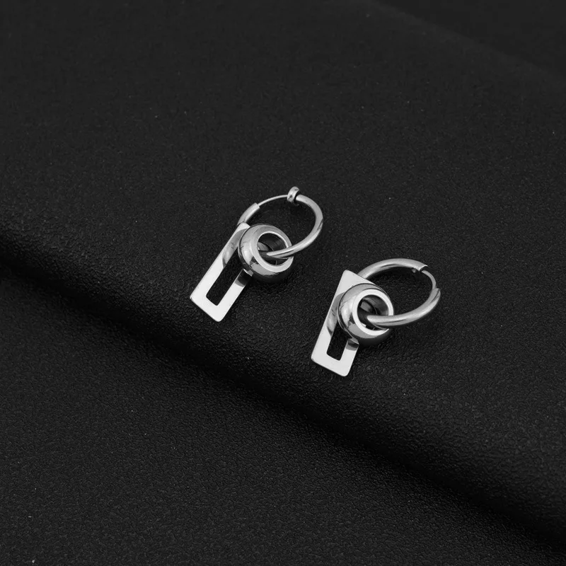 Стальные серьги с подвеской-идолом Кпоп с бисером, гранж, хип-хоп, рэп, цепью и кисточкой, круглые серьги-штифты с подвеской, корейский днк, женские и мужские, крепление на ухо.