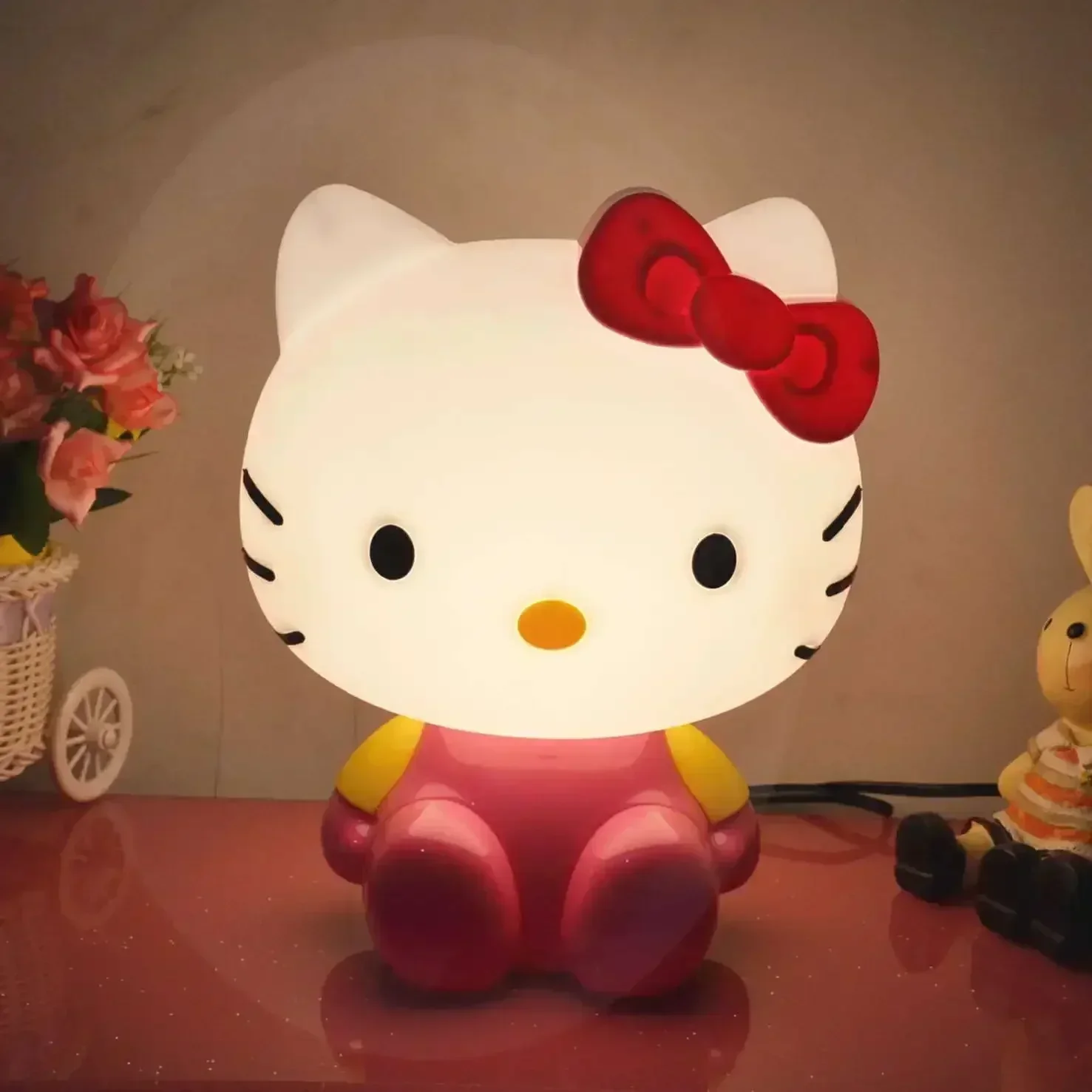 3D светодиодный маленький ночник Touch Hello Kitty USB для кормления детей в доме спальне