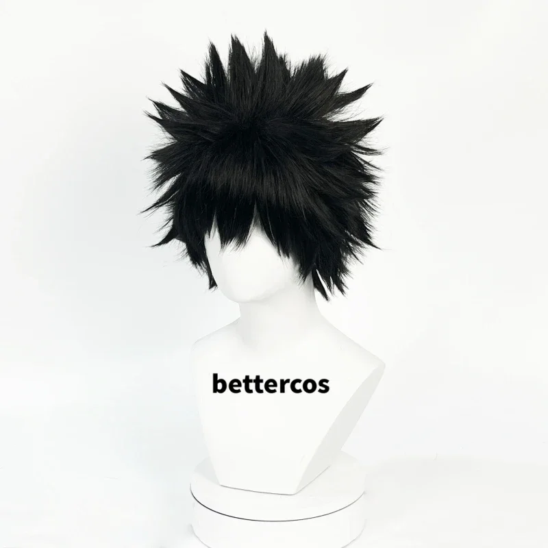 Парик для косплея Dhabi аниме короткие черные термостойкие синтетические волосы