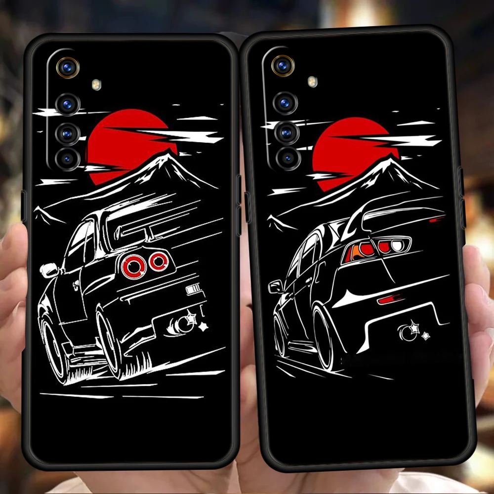 

JDM Car Soft Case For Oppo A12 A16 A74 A76 A15 A52 A53 A54 Find X5 Reno6 Z Reno7 SE Pro 5G A9 2020 Phone Shell Fundas Coque Bag