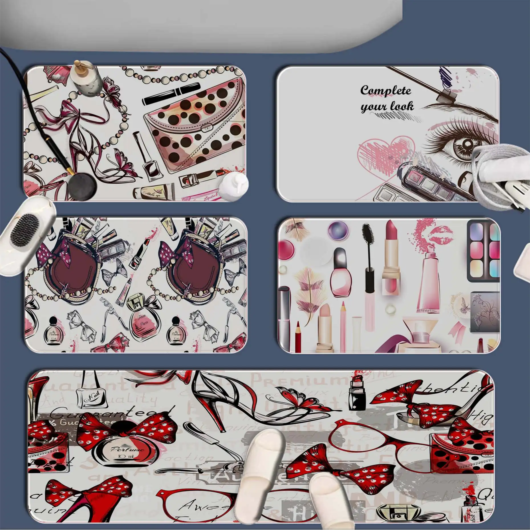 

Nail Polish Lipstick Rug Modern Kitchen Home Doormat Hallway Bedroom Living Room Decoration Balcony Anti-Slip Long Rug New