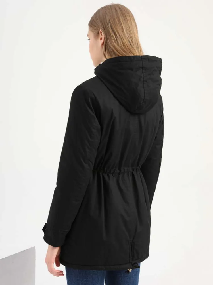 Winter Jackets 2022 New Women's Hooded Parkas Korean Style Thick Warm Cotton Padded Outwear Female Loose Mid-Length Overcoat