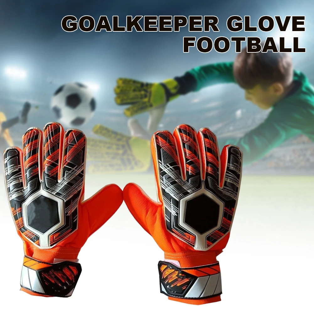 

1 пара Нескользящие перчатки для вратаря для детей дышащие перчатки для вратаря для футбола утолщенные латексные Аксессуары для тренировок