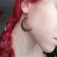 crescent moon earrings mystic gothic jewelry witch celtic pagan wiccan moon phase witchy goddess earrings