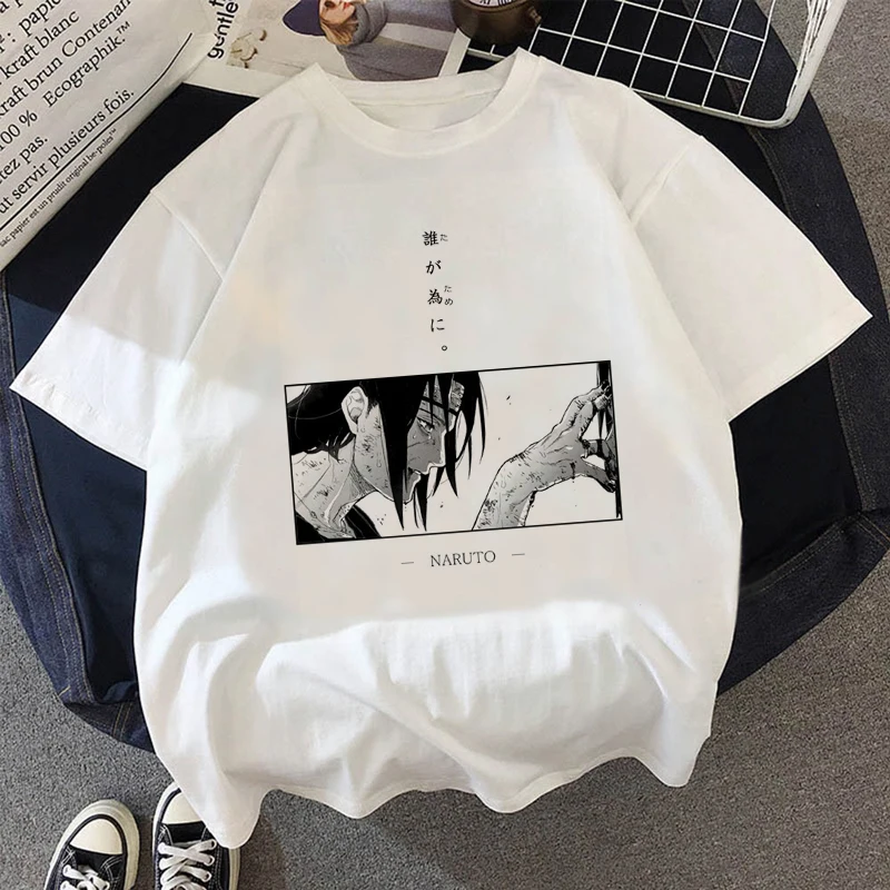 Женская футболка с принтом Саске из аниме Наруто кавайная в стиле Харадзюку