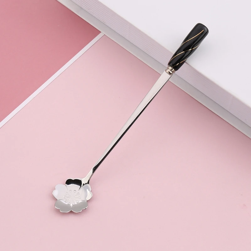 

F63A чайные столовые приборы, уникальные десерты, ложка для торта, мороженого, кофейные ложки с длинной ручкой, 3 цвета, 2 стиля