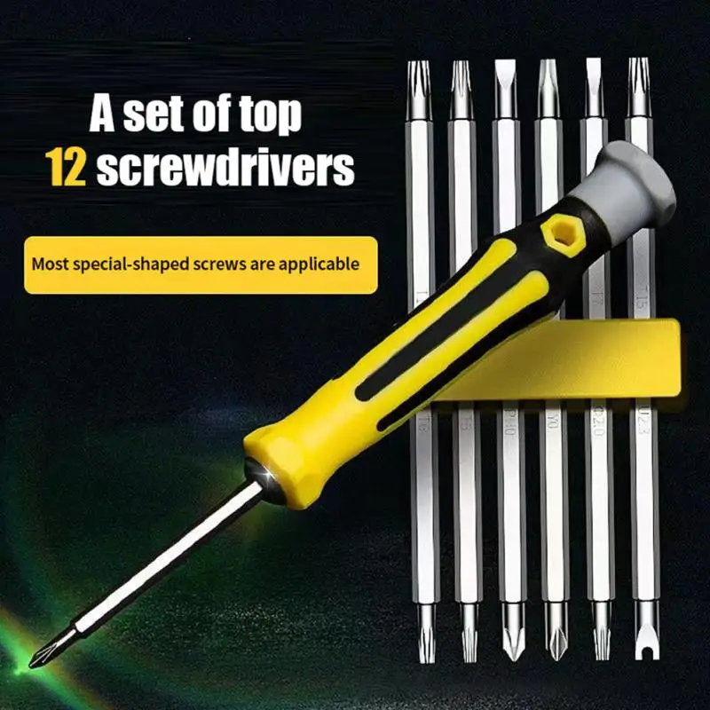 

Multifunctional screwdriver set, 12 in one household small disassembling tool, induction cooker socket, cross slot screwdriver